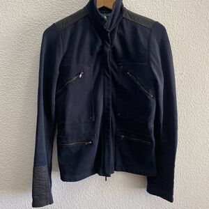MAG by Magaschoni Moto Jacket Full Zip Black Motorcycle Size Small